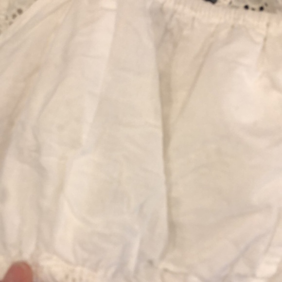 7 For All Mankind Eyelet Lace Embroidered Crop Top White Tank Top Size XS EUC - Picture 11 of 16